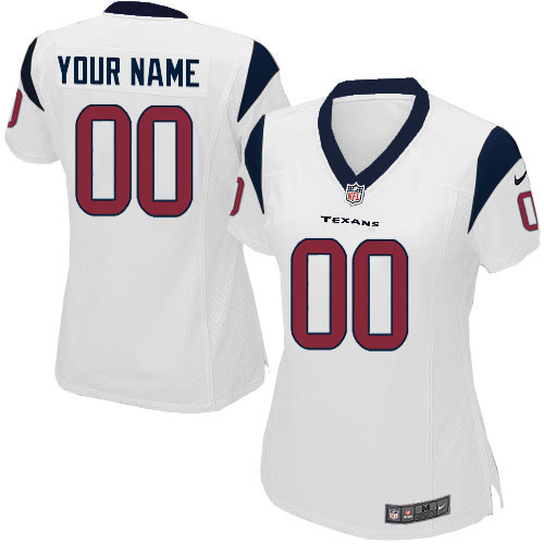 Nike Houston Texans Customized White Stitched Women's NFL Jersey